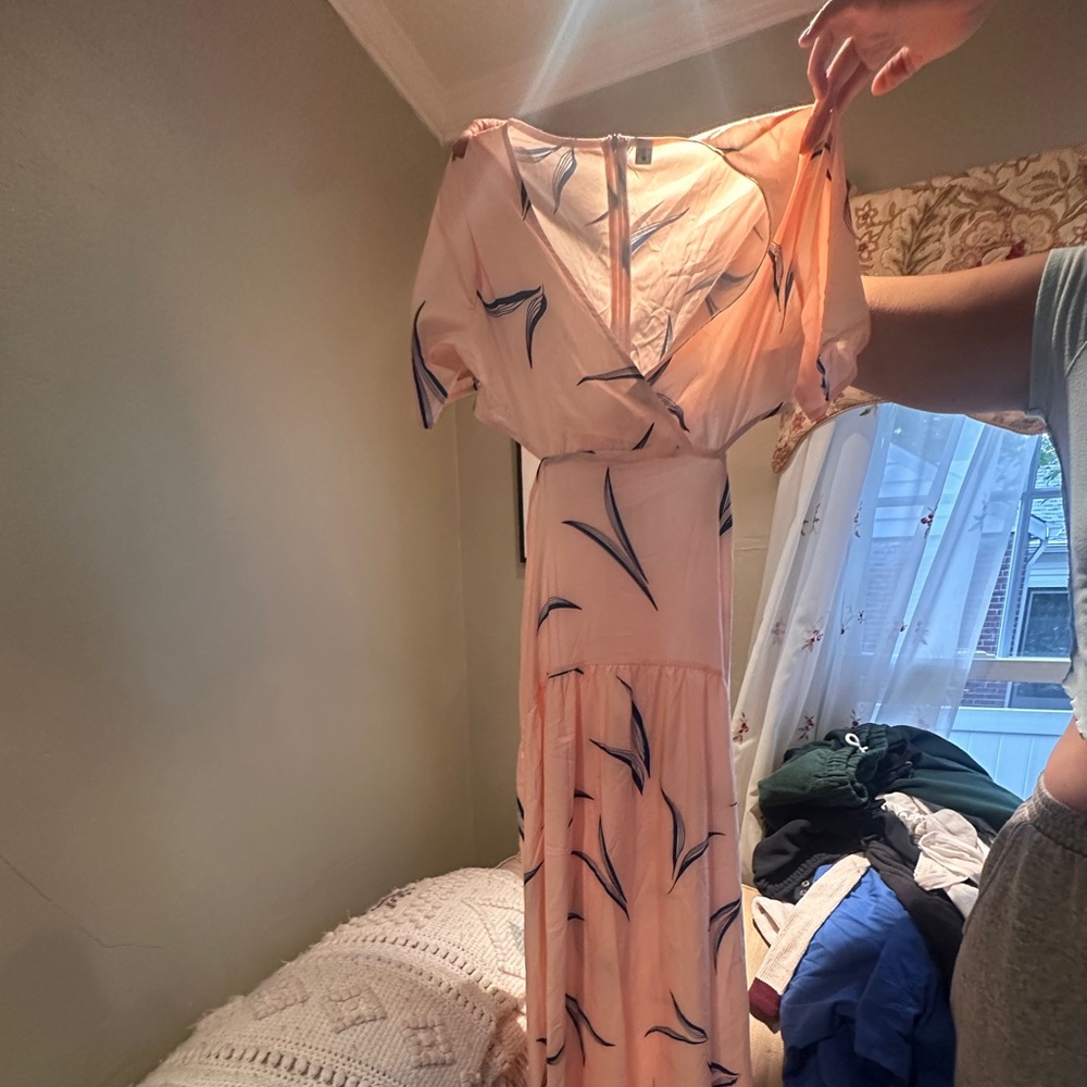 Gorgeous light pink summer maxi with cutouts